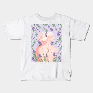 Gemini Zodiac by Cindy Rose Studio Kids T-Shirt